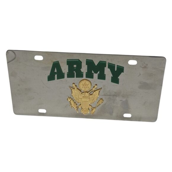Eurosport Daytona Stainless Steel License Plate ARMY Word Pre-Owned - Picture 1 of 2
